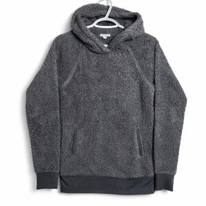 Ardene Soft Charcoal Gray High-Pile Sherpa Teddy Fleece Pullover Raglan Hoodie